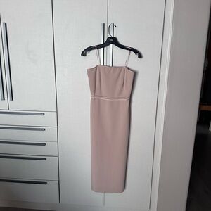 Elizabeth and James Strapless Beige Dress